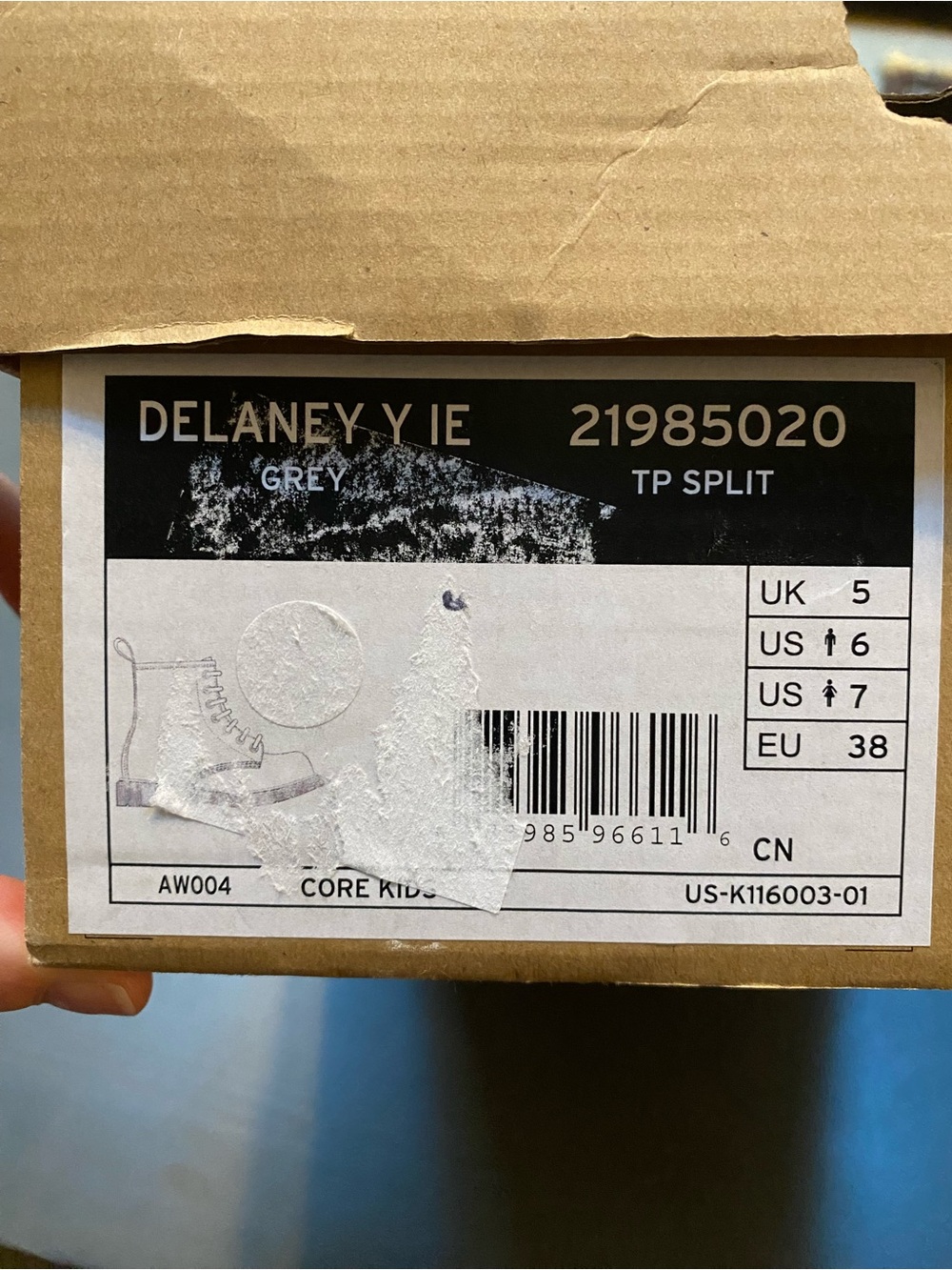 Dr. Martens Delaney Grey Holographic Metallic Boots Size US 7 Women / 6 Men NIB - Picture 11 of 12